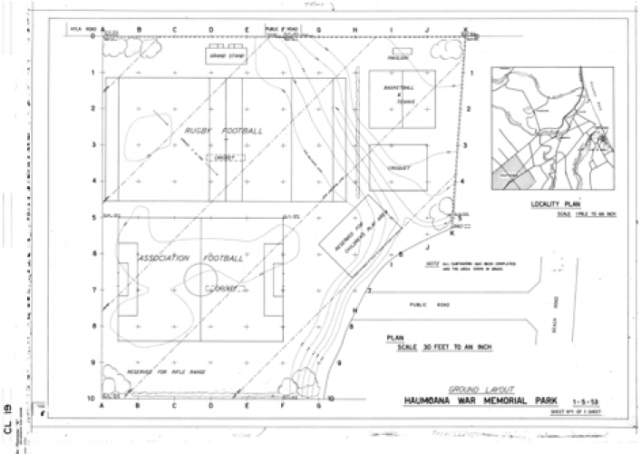 070 Memorial Ave Haumoana 1953 outline plan of Haumoanas Memorial Park
