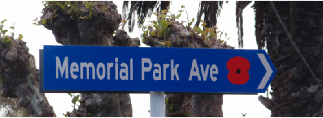 070 Memorial Park Ave Haumoana Street Sign
