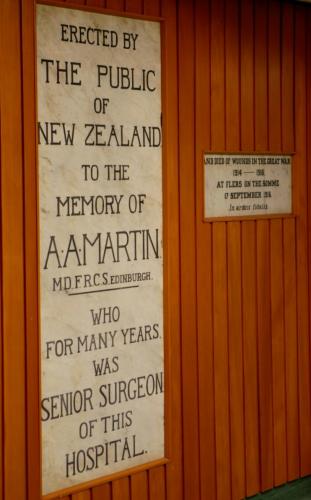 032 Martin St Palmerston North Hospital Memorial to Dr Martin