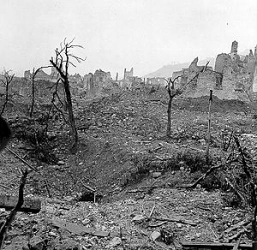 065 Cassino Gr Upper Hutt Ruins of the town of Cassino after the battle