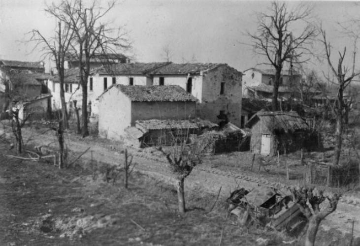 066 Senio Gr Upper Hutt La Palazza on the Senio river occupied by the 13 Pl C Coy 24 Bn