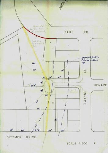 096 Huata Street Palmerston North Plan showing the original subdivision proposal for Huata Place.