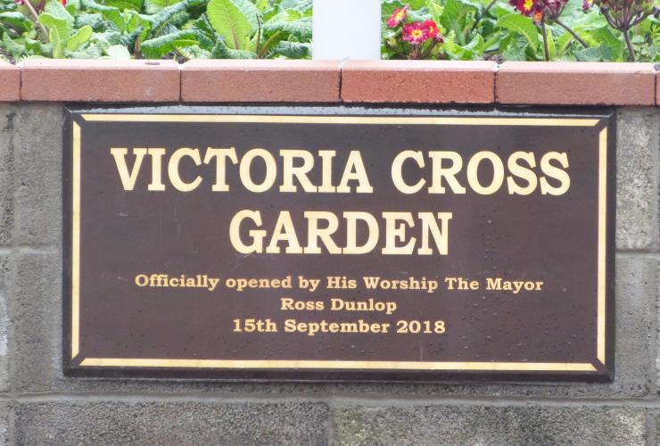 104 Dixon Avenue Hawera VC garden plaque 2018