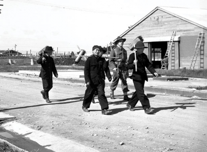 108 Camp Rd Featherston Fatigue squad at the Japanese prisoner of war camp 1943