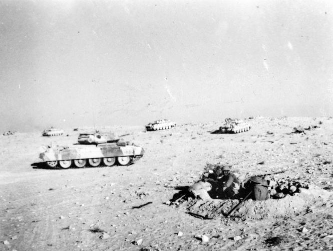 114 Elliott St Palmerston North British tanks providing support on Ruweisat Ridge 1942.