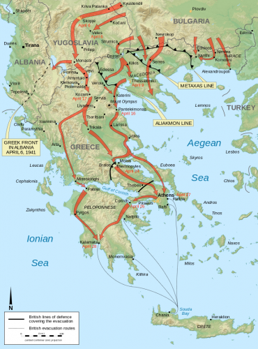 115 Hinton Pl Palmerston North Map showing the German advance into Greece during April 1941