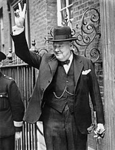 145 Churchill Street Waipukurau giving his famous V sign May 1943 Images Wikipedia
