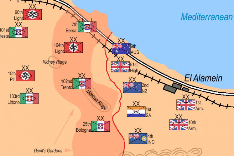 189 Alamein Cres Onekawa Deployment of NZ forces on the eve of battle.