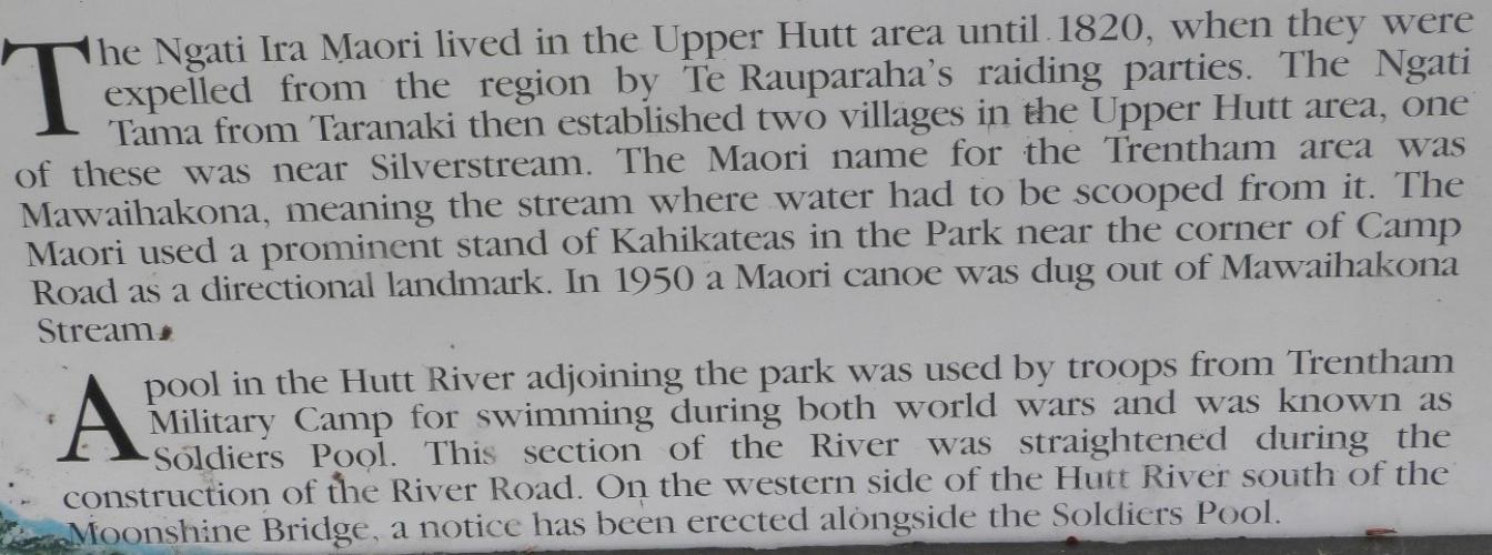 209 Trentham Memorial Park Upper Hutt Historical aspects of the park