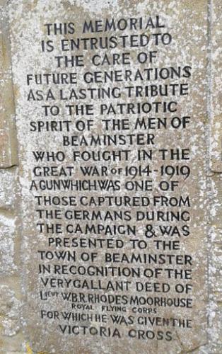 234 Moorhouse Street Napier The Memorial Stone in Beaminster Dorset.