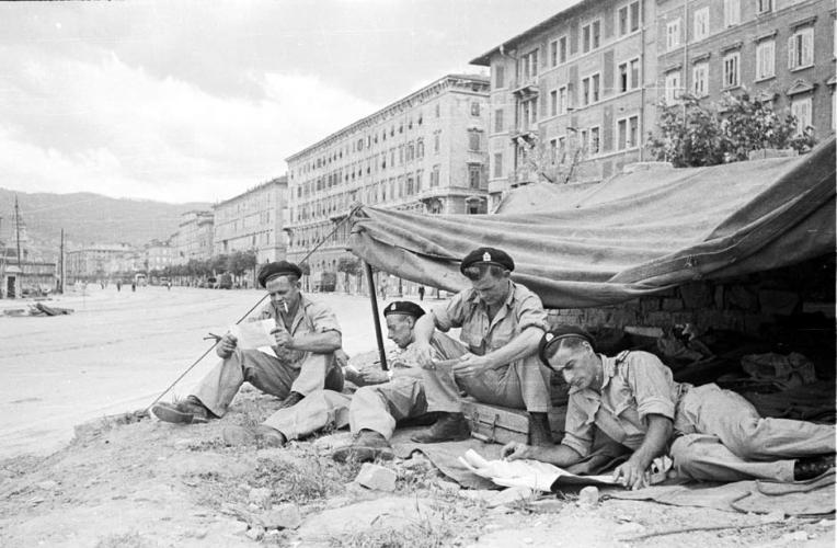 282 Trieste St LMC Palmerston Nth NZ soldiers camped in Trieste May 1945.