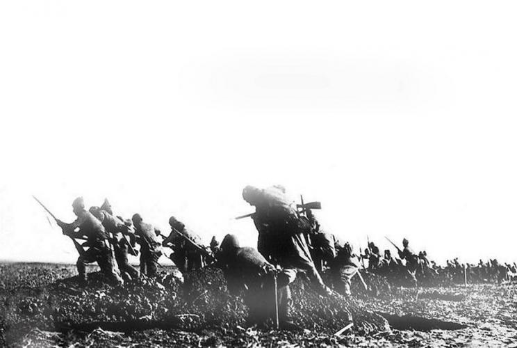 291 Gaba Tepe Way TMC Upper Hutt Turkish troops leaving their trench in an attack