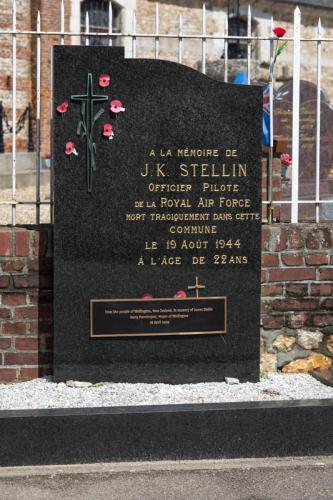 PO Stellins Marker at the St Maclou La Briere Church yard